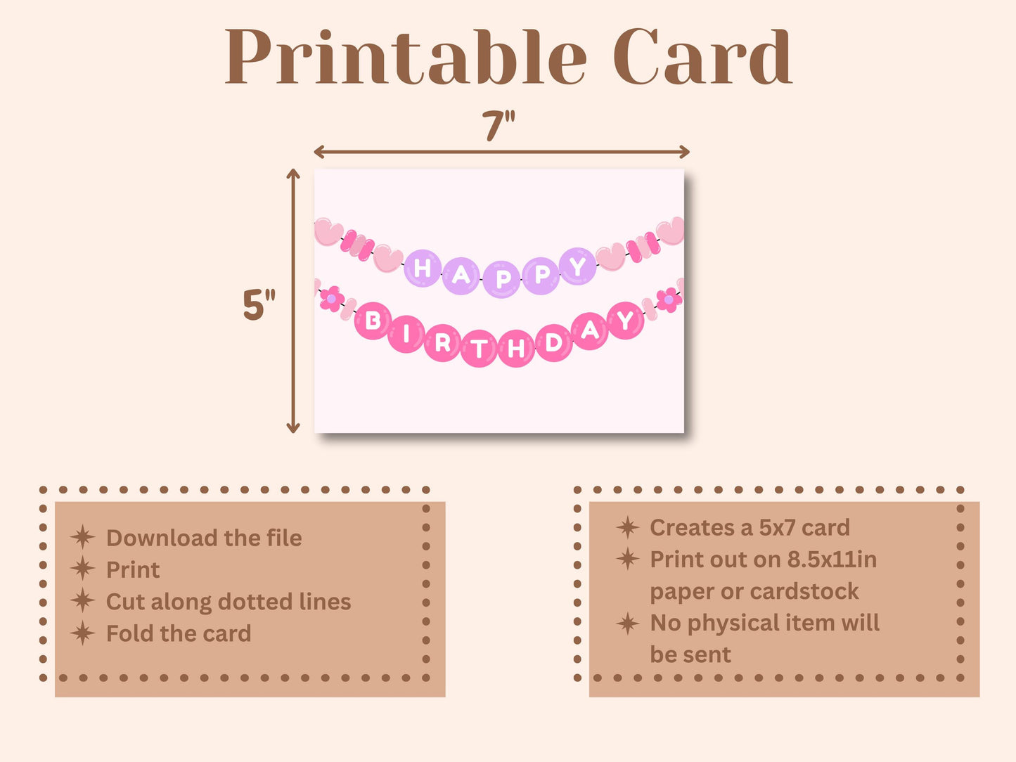 Friendship Bracelet Birthday Card (Digital Download)