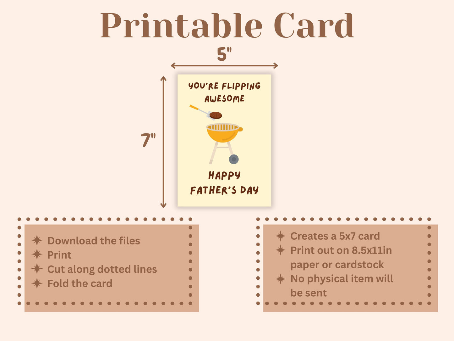 Funny Grilling Father's Day Card (Digital Download)