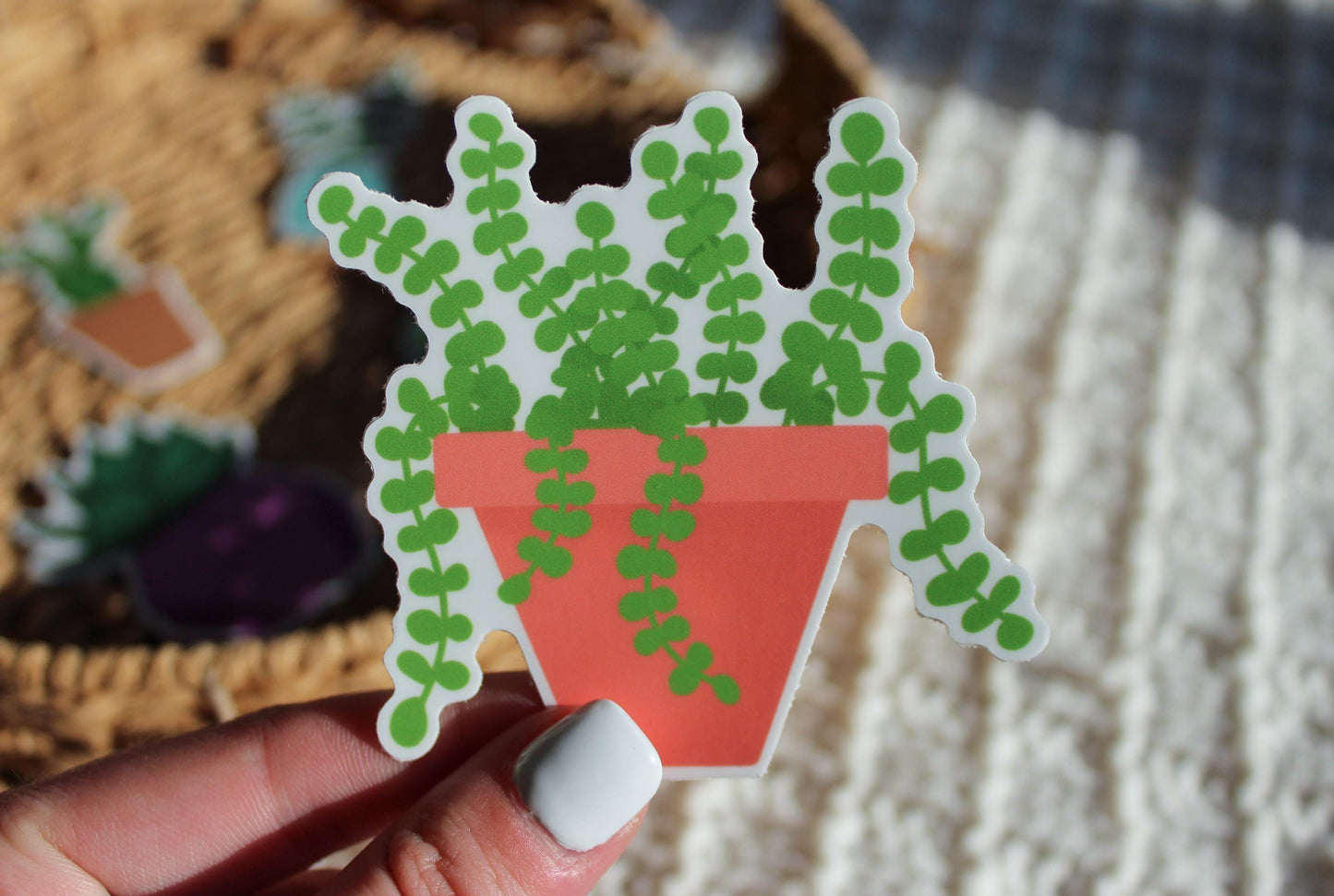 Pink Potted Plant Sticker