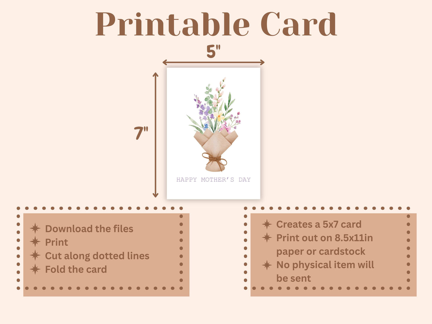 Floral Bouquet Mother's Day Card (Digital Download)