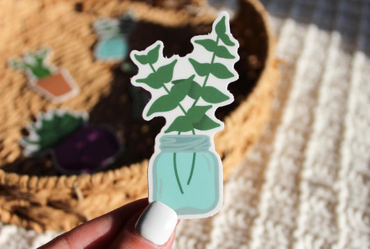 Mason Jar Plant Sticker