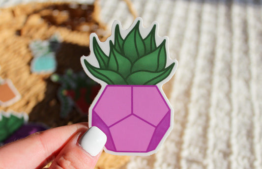 Purple Potted Succulent Sticker