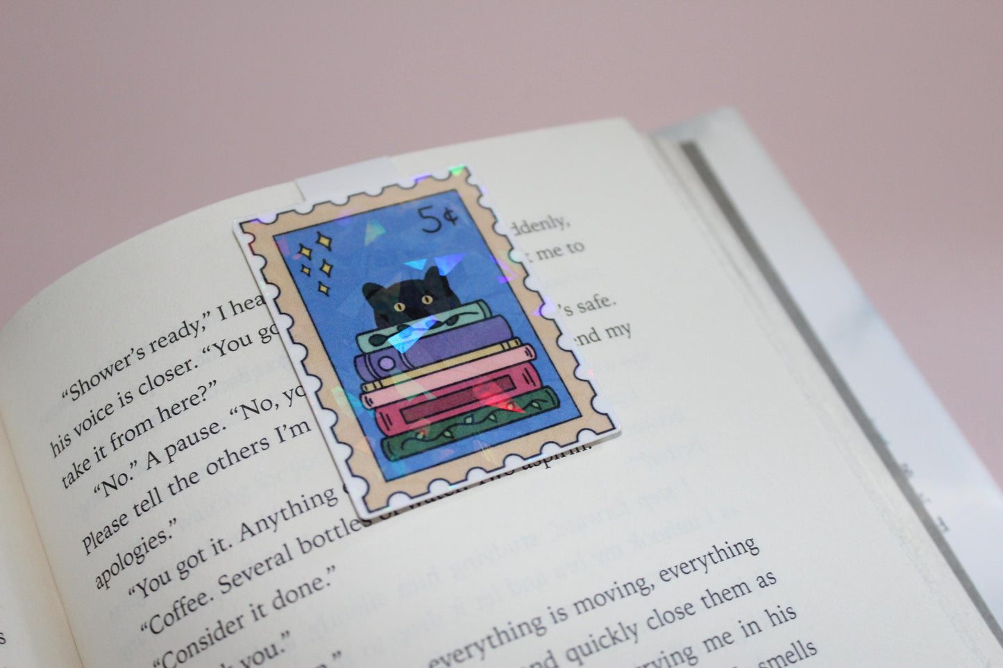 Black Cat Book Lover Magnetic Bookmark