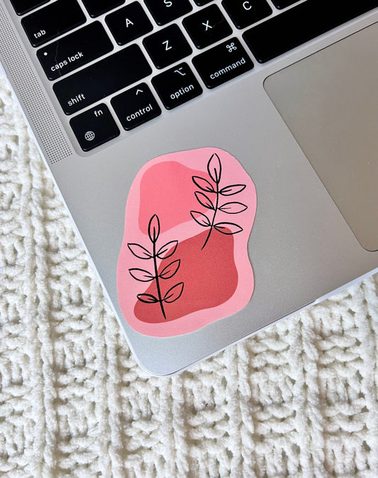 Pink Floral Abstract Sticker
